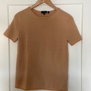 Theory Tan Short Sleeve Sweater